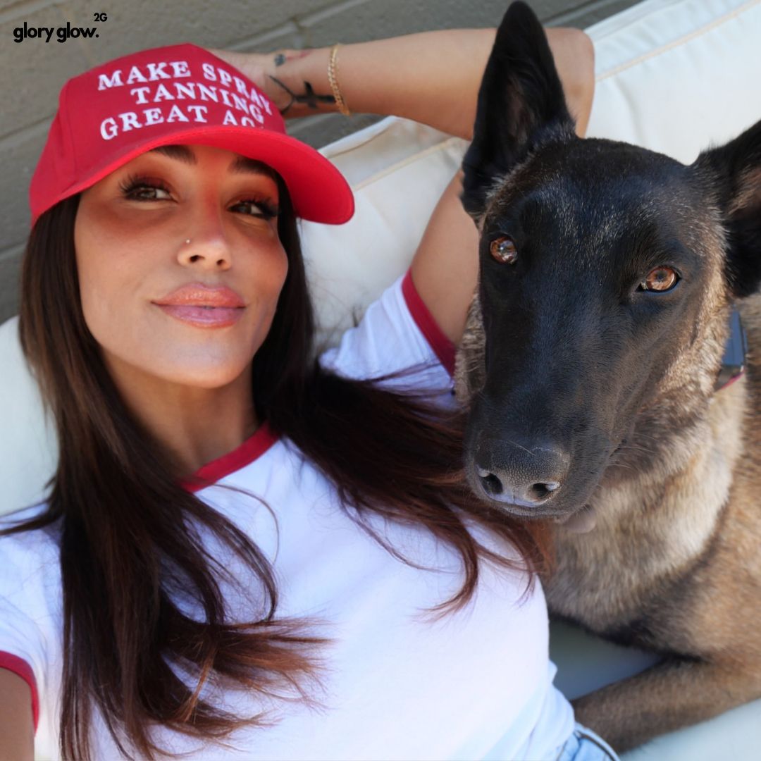 "Make Spray Tanning Great Again" red adjustable hat