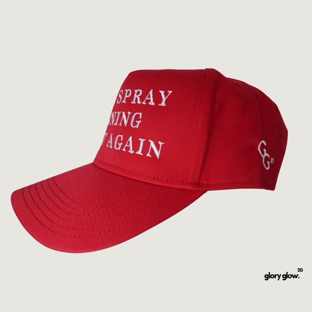 "Make Spray Tanning Great Again" red adjustable hat